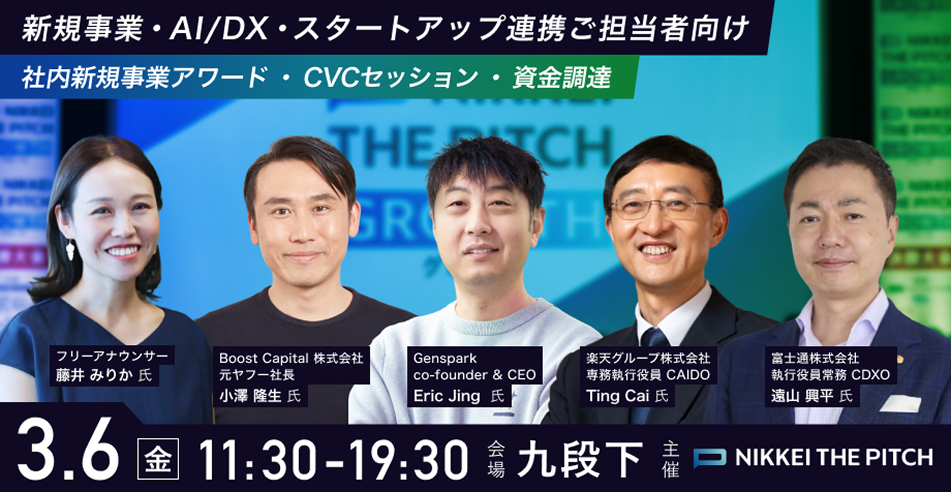 3/6【Challenger】大企業、スタートアップ、メガベンチャーで圧倒的な事業成長を牽引してきたトップランナーたちが登壇！